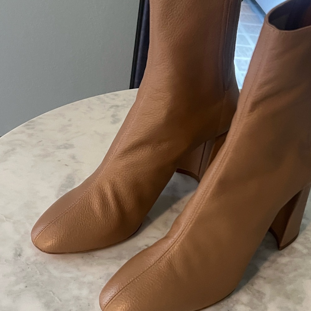 Aquazzura Saint Honore Camel Block Heel 37